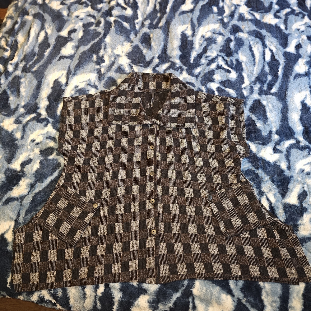 Connie Black and Gray Knit Vest